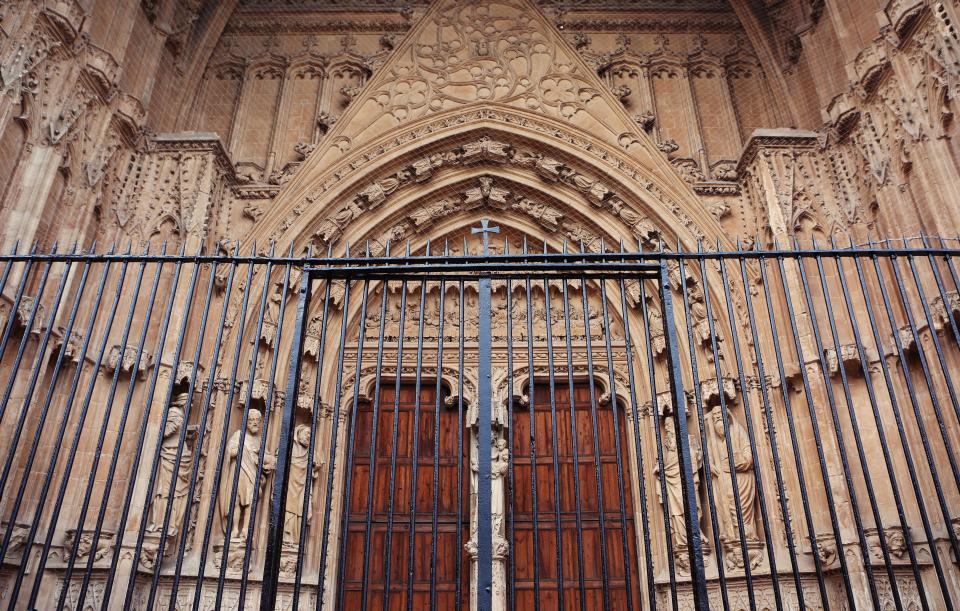 church closed with gate