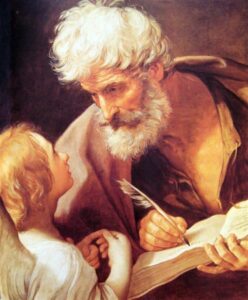 Evangelist St Matthew and the Angel by Guido Reni, 1635-40