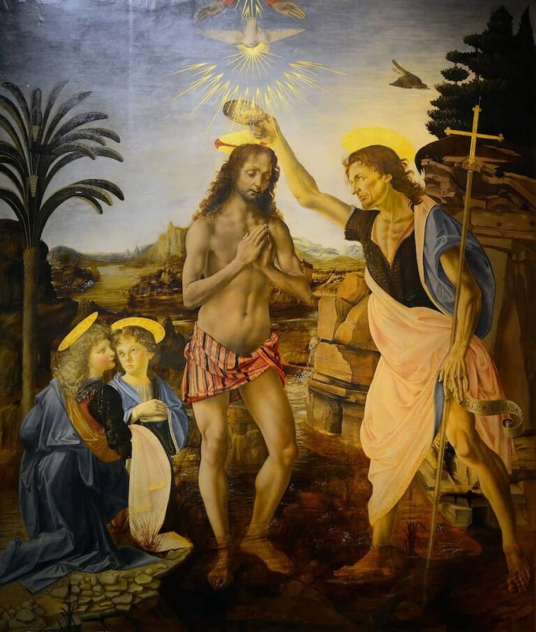 The Baptism of Christ by Leonardo da Vinci, 1472