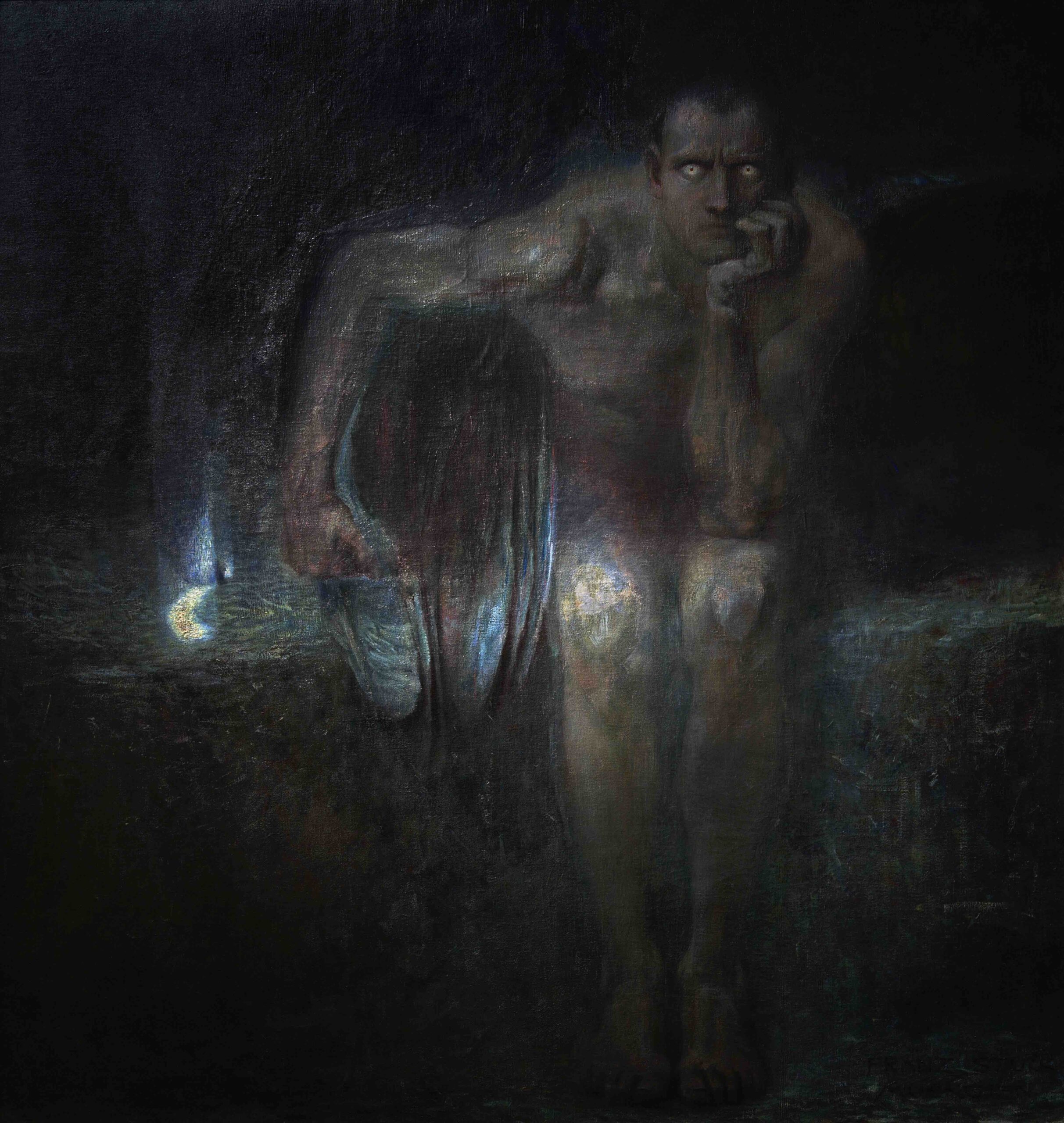 Luzifer (Lucifer) painting by Franz von Stuck 1890 National Gallery in Sofia